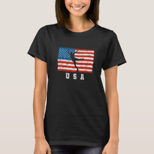 US Flag Ice Skating Figure Skater Premium T-Shirt