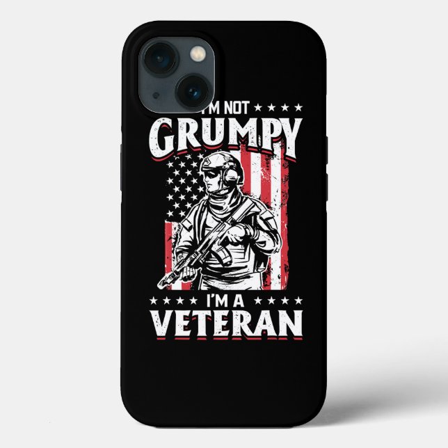 US Flag Im not Grumpy im a Veteran 115 Case-Mate iPhone Case (Back)