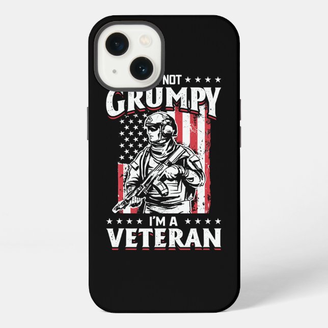 US Flag Im not Grumpy im a Veteran 115 iPhone Case (Back)