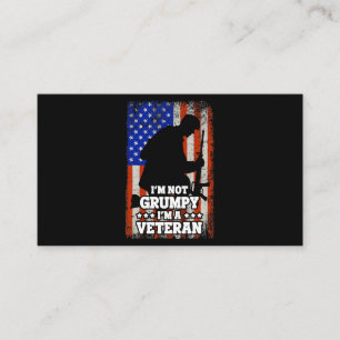 US Flag Im not Grumpy im a Veteran 116 Business Card