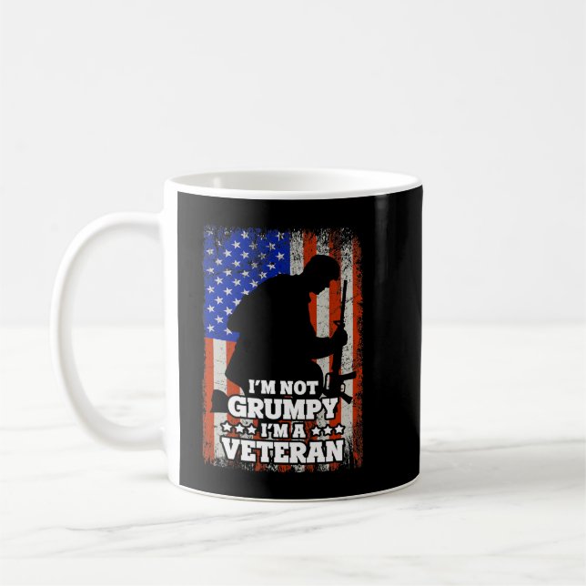US Flag Im not Grumpy im a Veteran 116 Coffee Mug (Left)