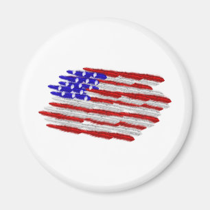 US Flag in Feathers Magnet
