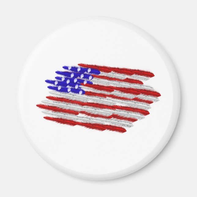US Flag  in Feathers Magnet (Front)
