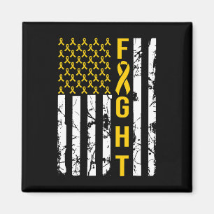 US Flag In September We Wear Gold Childhood Cancer Magnet