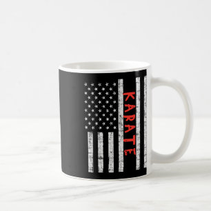 Us Flag Karate Vintage Patriotic Martial Arts Amer Coffee Mug