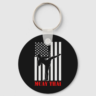 Us Flag Kickboxing Martial Arts Fighter Muay Thai Keychain