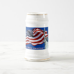US Flag Liberty Stein - God Bless America W
