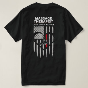 US Flag Massage Therapist Decal T-Shirt