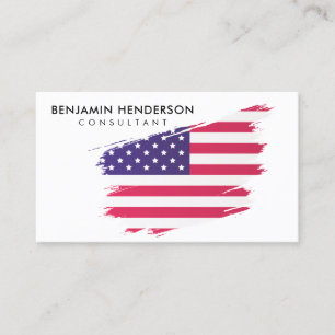US Flag Modern Consultant Business Card