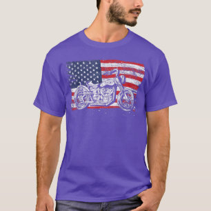 US Flag Motorcycle United States Motorbike Biking T-Shirt