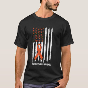 US Flag MS Family Support Multiple Sclerosis Aware T-Shirt
