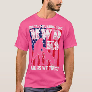 Us Flag MWD K9 Officer Military Working Dog Police T-Shirt