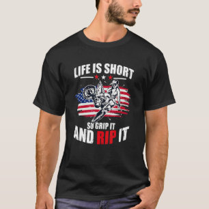 US Flag MX Motocross Live is short so grip it and T-Shirt