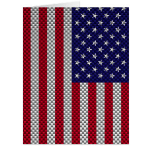 US Flag on Carbon Fibre Like Print