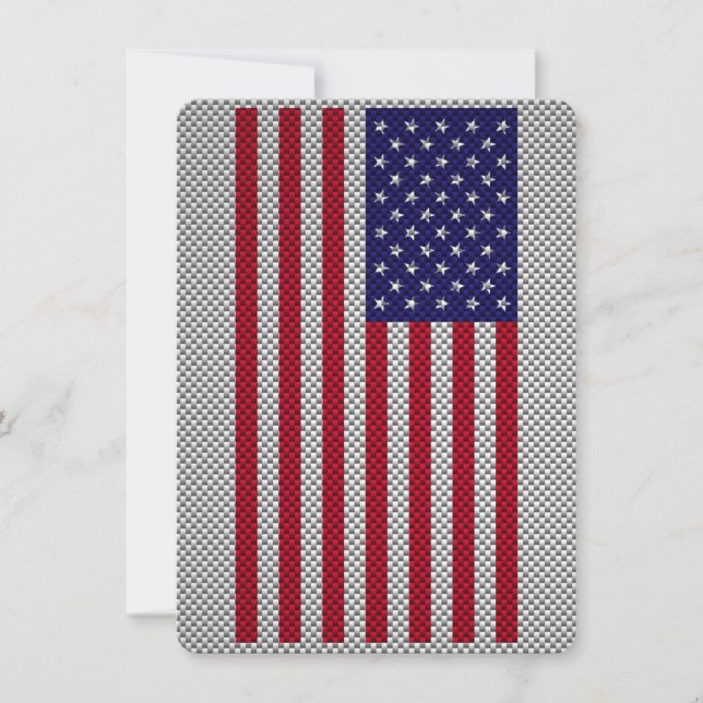 US Flag on Carbon Fibre Style Decor (Front)