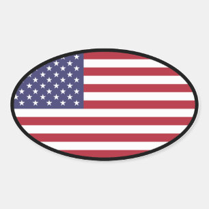 US Flag Oval Sticker