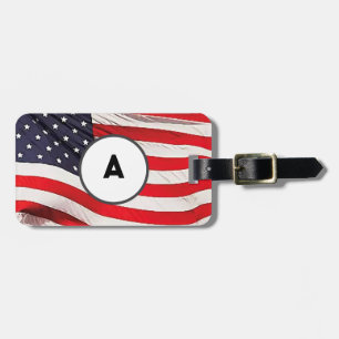 US Flag painting  Luggage Tag