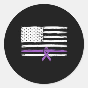 US Flag Pancreatic Cancer Awareness  Classic Round Sticker