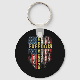Us Flag Patriotic - This Is The Turning Int Faith Keychain