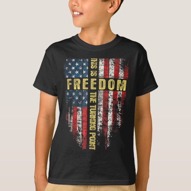 Us Flag Patriotic - This Is The Turning Int Faith  T-Shirt (Front)