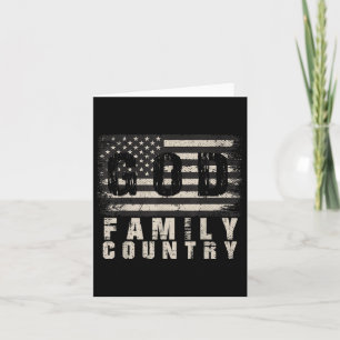 Us Flag Patriotic Veteran God Family Country Memor Card