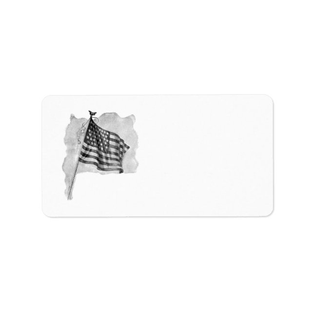 US Flag Patriotic Vintage Art Label (Front)