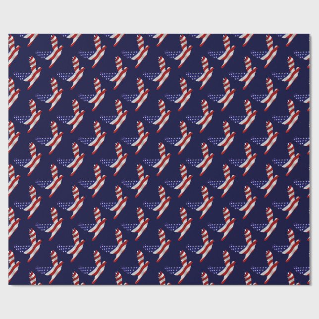 US Flag Peace Dove Wrapping Paper (Flat)