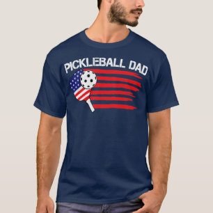 US Flag Pickleball Dad Pickleball Player Funny Fat T-Shirt