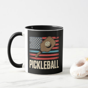 US Flag Pickleball Mug