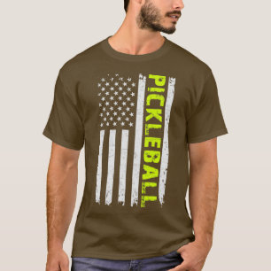 US Flag Pickleball Player Paddleball Lover T-Shirt