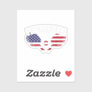 US Flag Pickleball Player Vintage Pickle Ball Love