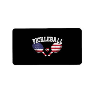US Flag Pickleball Player Vintage Pickle Ball Love Label