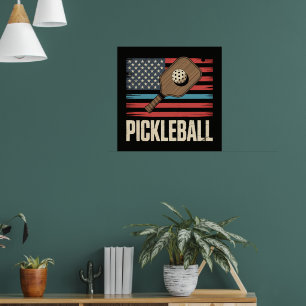 US Flag Pickleball Poster
