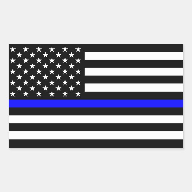- US Flag Police Thin Blue Line Sticker (Front)