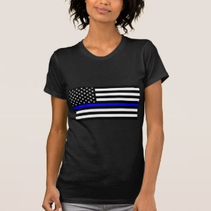 - US Flag Police Thin Blue Line T-Shirt