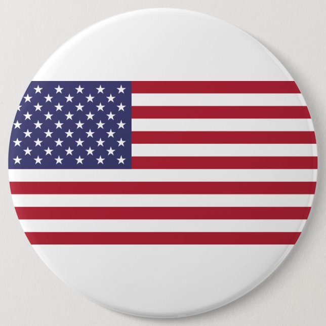 US flag red white and blue 6 Inch Round Button (Front)