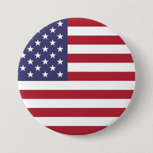 US flag red white and blue Button