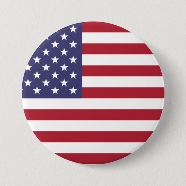 US flag red white and blue Button (Front)