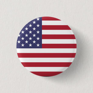 US flag red white and blue Button