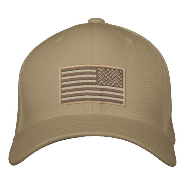 US Flag reversed desert Embroidered Hat (Front)