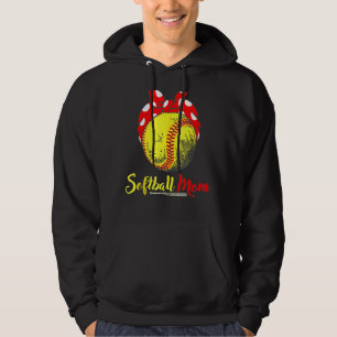 Us Flag Softball Player Mom For Mother's Day 1 Hoodie