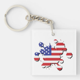 US flag splatter Keychain