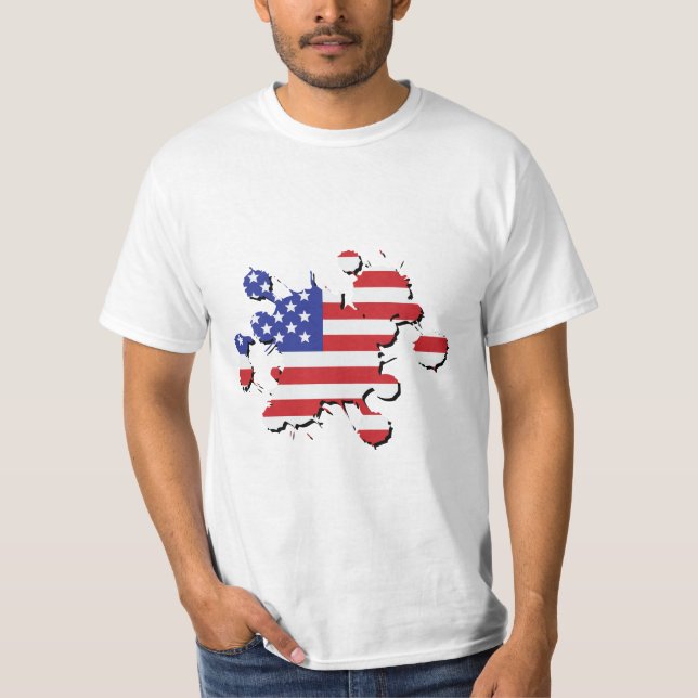 US flag splatter T-Shirt (Front)