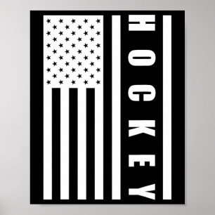 Us Flag Sport Goalie Hockey Player American Pride Poster