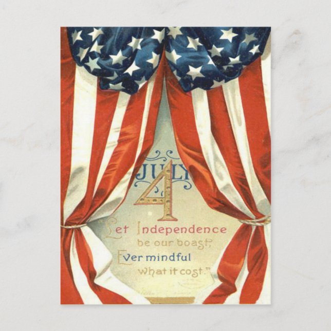 US Flag Stars & Stripes 4th of July Postcard (Front)
