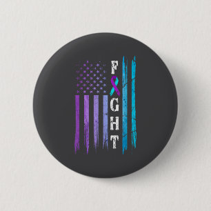 Us Flag Suicide Prevention Awareness Fight Wear Pu 2 Inch Round Button