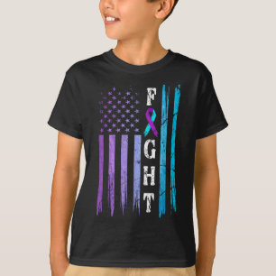 Us Flag Suicide Prevention Awareness Fight Wear Pu T-Shirt