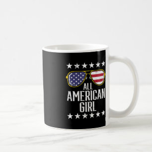 US Flag Sunglasses American All Girl Memorial Day Coffee Mug
