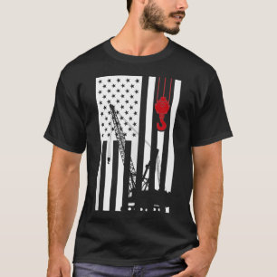 US Flag Themed Crane Operator  Men Women Kids Gift T-Shirt