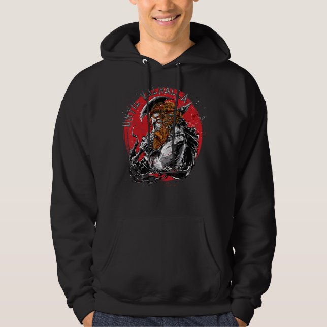 US Flag 'Til Valhalla Viking Warrior Vikings Norse Hoodie (Front)